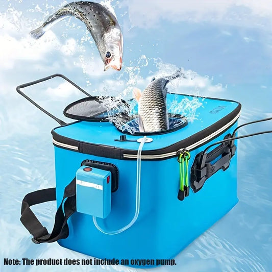 1pc Premium EVA Foldable Fishing Bucket with Zipper Closure - Portable, Water-Resistant, and Comfortable Shoulder Strap for Camping and Sea Fishing - Durable Solid Color Design for Men WardBoyzPROShop