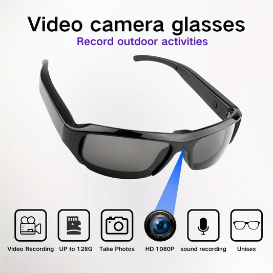 Smart Wearable Video Glasses for Outdoor Sports & Meetings - 1080P HD, 90-Min Battery Life, 75° Wide Angle, Includes 64GB Memory Card, for Spring WardBoyzPROShop