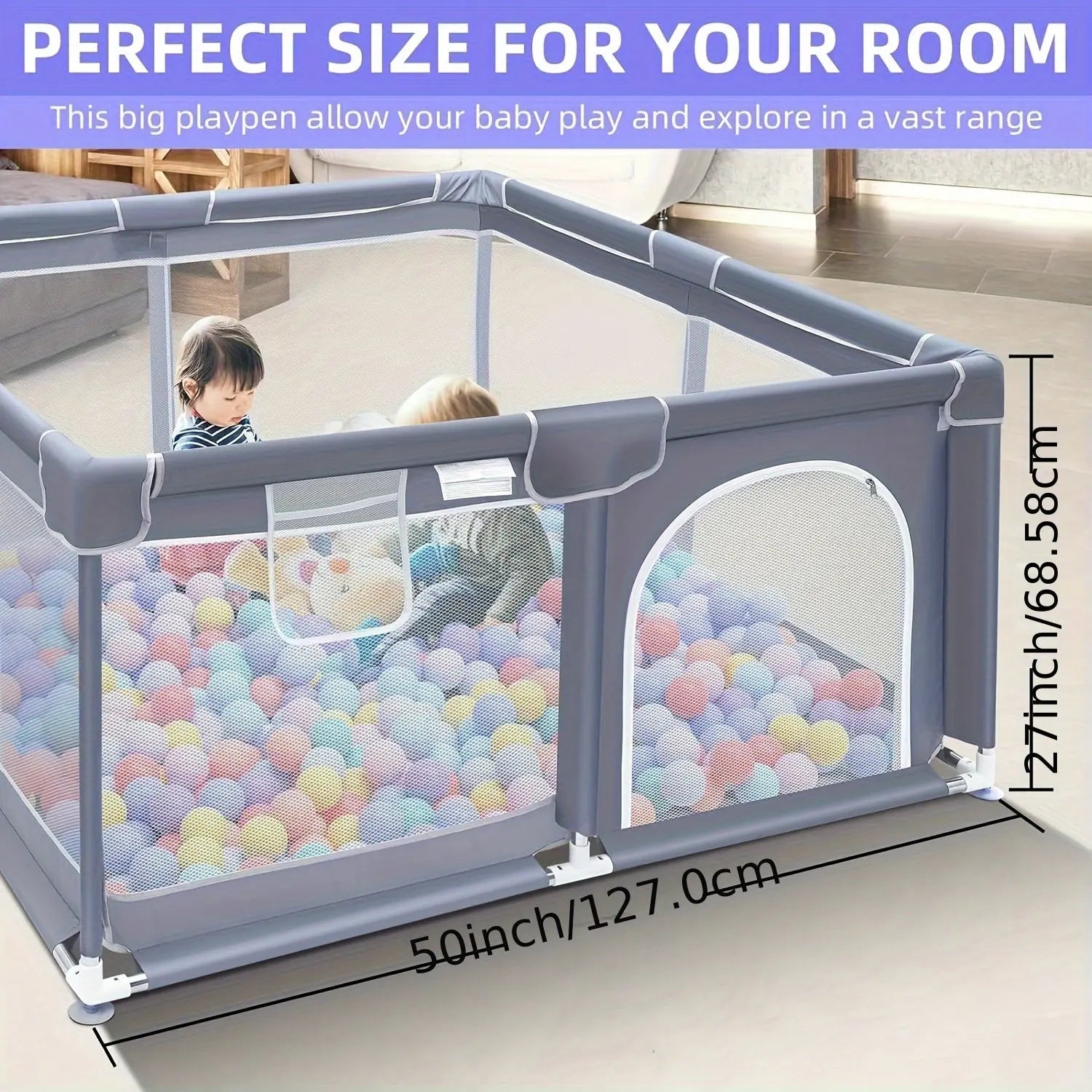 Secure Baby Gate Play Enclosure With Soft Breathable Mesh, Baby Activity/play Enclosure, Toddler Portable Baby Play Area, Indoor And Outdoor, Large Children's Activity Center WardBoyzPROShop