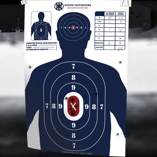 20 pack 20-Pack Bulk Shooting Targets, 23x35 Inch, Red Bullseye Silhouette, Blue Design for Hunting, Handguns, Pistols, Rifles WardBoyzPROShop