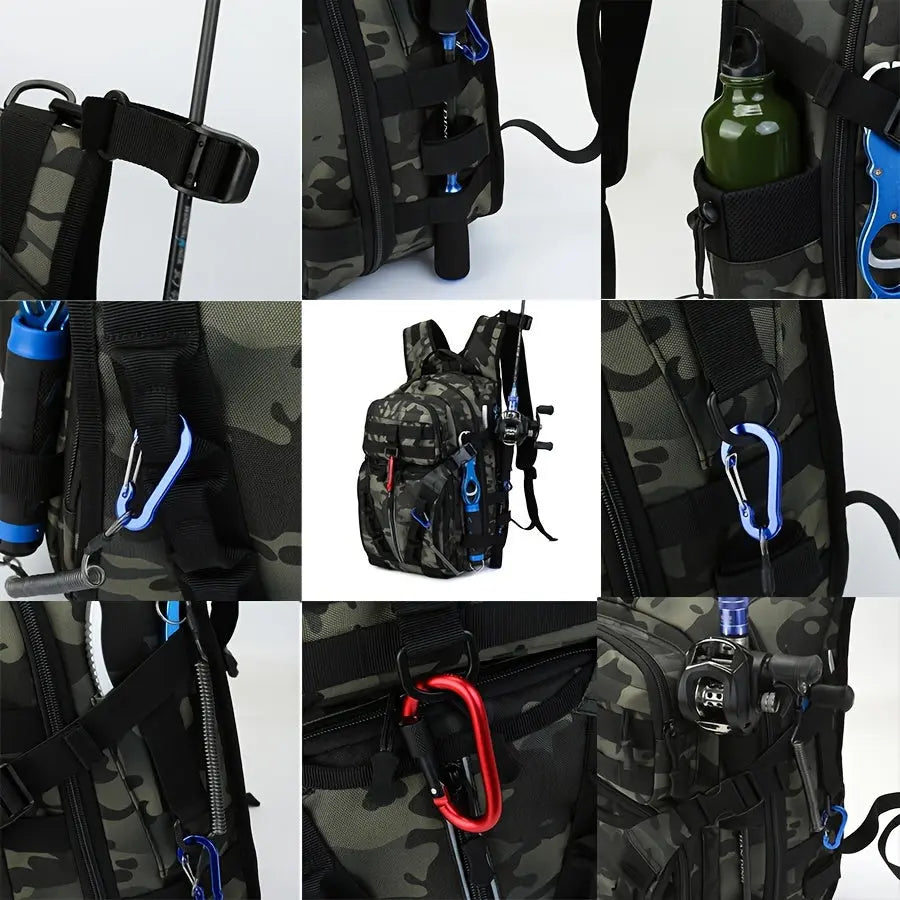 1pc Premium Fishing Backpack - Spacious Storage for Bait, Hooks, Line & Reels - Durable, Portable, Perfect for Outdoor Fishing Adventures WardBoyzPROShop