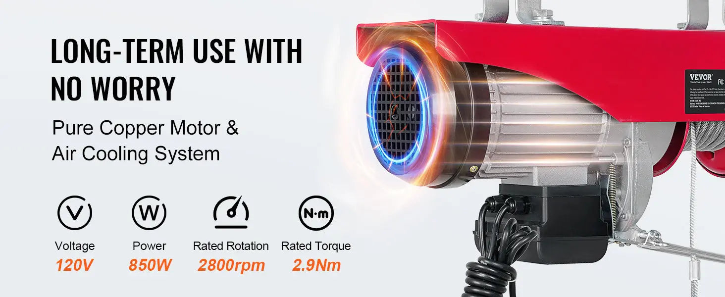 VEVOR 200-800kg Electric Hoist with Wired/Wireless Remote Control Lifting Crane Cable Hoist Winch for Boat Car Garage Elevator WardBoyzPROShop
