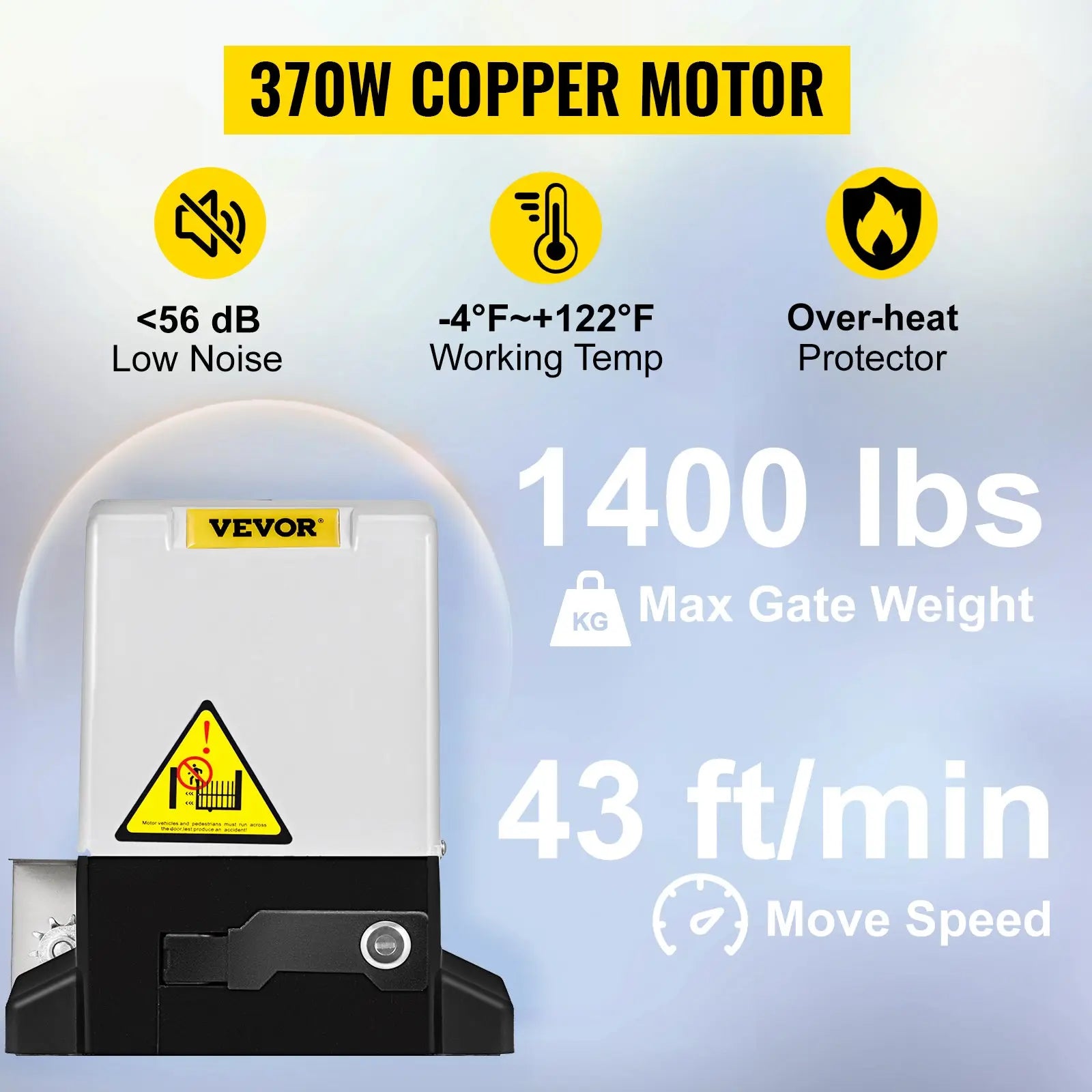 VEVOR Sliding Gate Opener Electric Operator AC600 1400 lbs with 2 Remote Controllers Move Speed 43 ft Per Min Basic Model WardBoyzPROShop