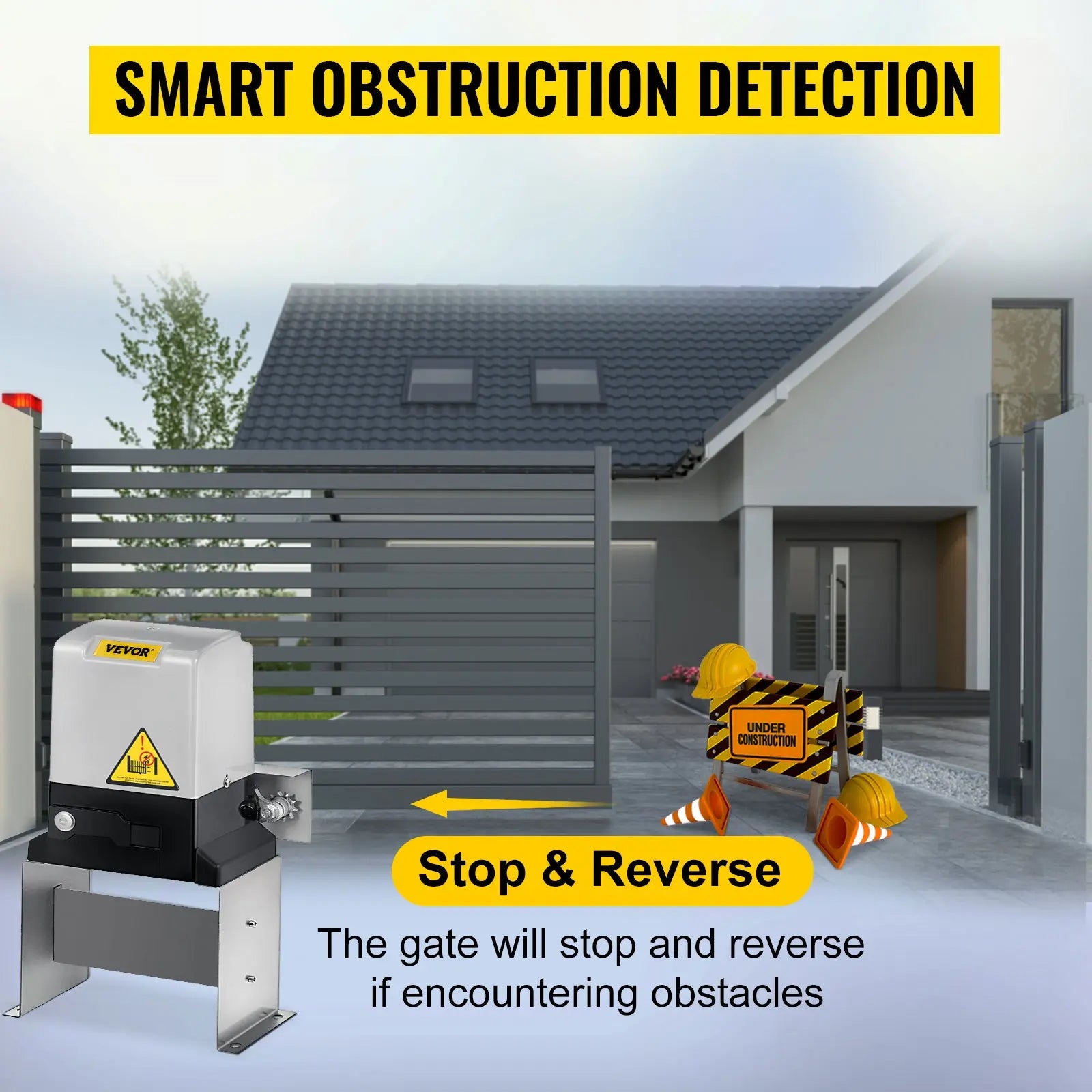 VEVOR Sliding Gate Opener Electric Operator AC600 1400 lbs with 2 Remote Controllers Move Speed 43 ft Per Min Basic Model WardBoyzPROShop